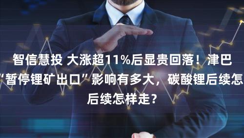 智信慧投 大涨超11%后显贵回落！津巴布韦“暂停锂矿出口”影响有多大，碳酸锂后续怎样走？