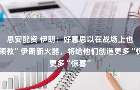 思安配资 伊朗：好意思以在战场上也曾“领教”伊朗新火器，将给他们创造更多“惊喜”