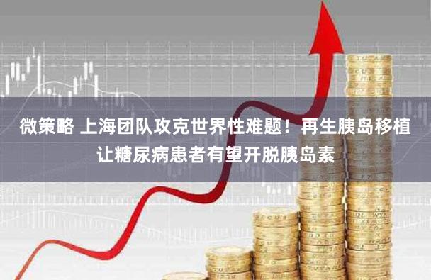 微策略 上海团队攻克世界性难题!再生胰岛移植让糖尿病患者有望开脱胰岛素